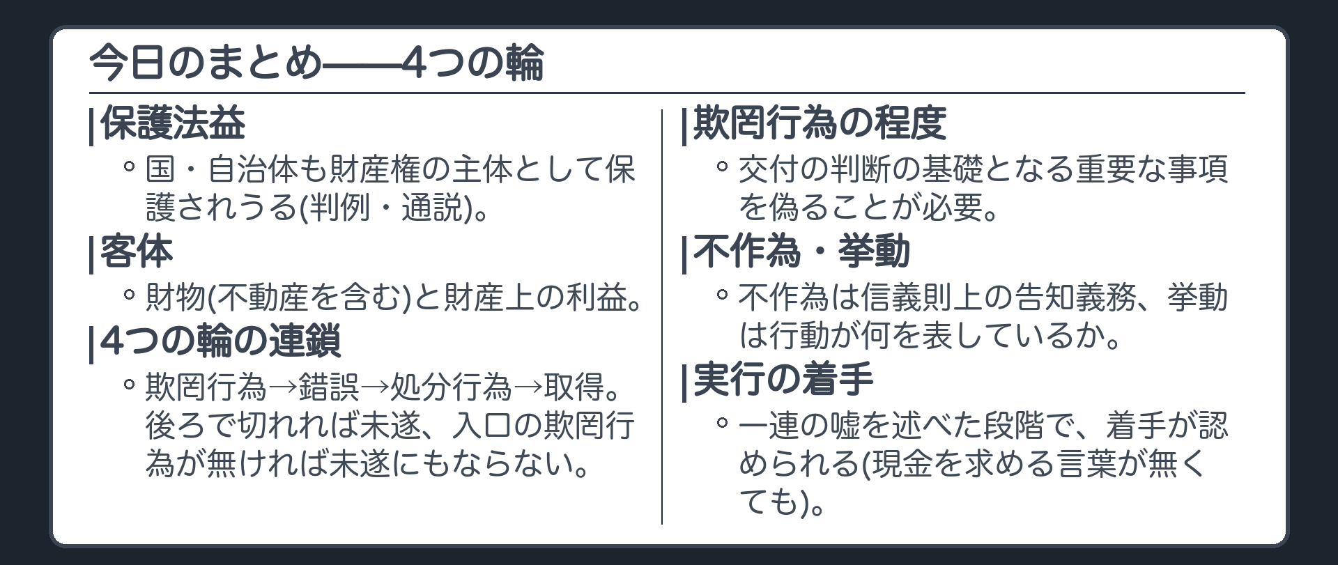 今日のまとめ——4つの輪