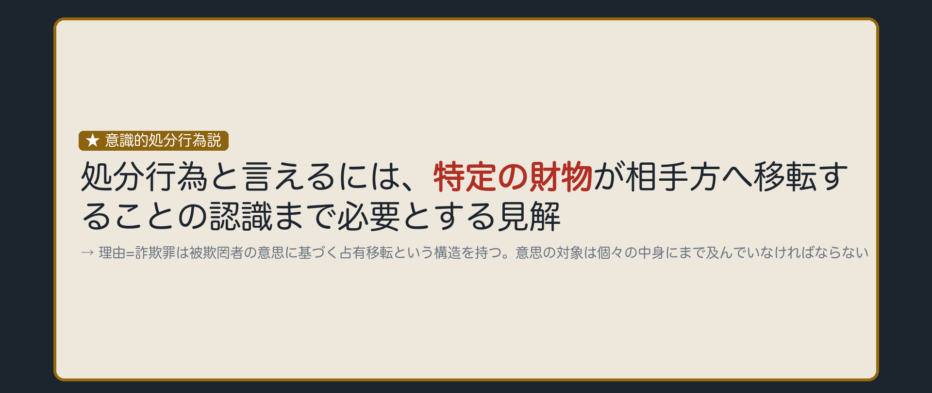 意識的処分行為説