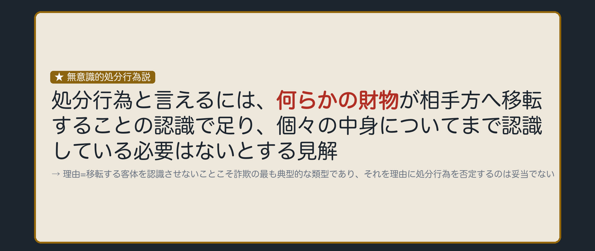 無意識的処分行為説
