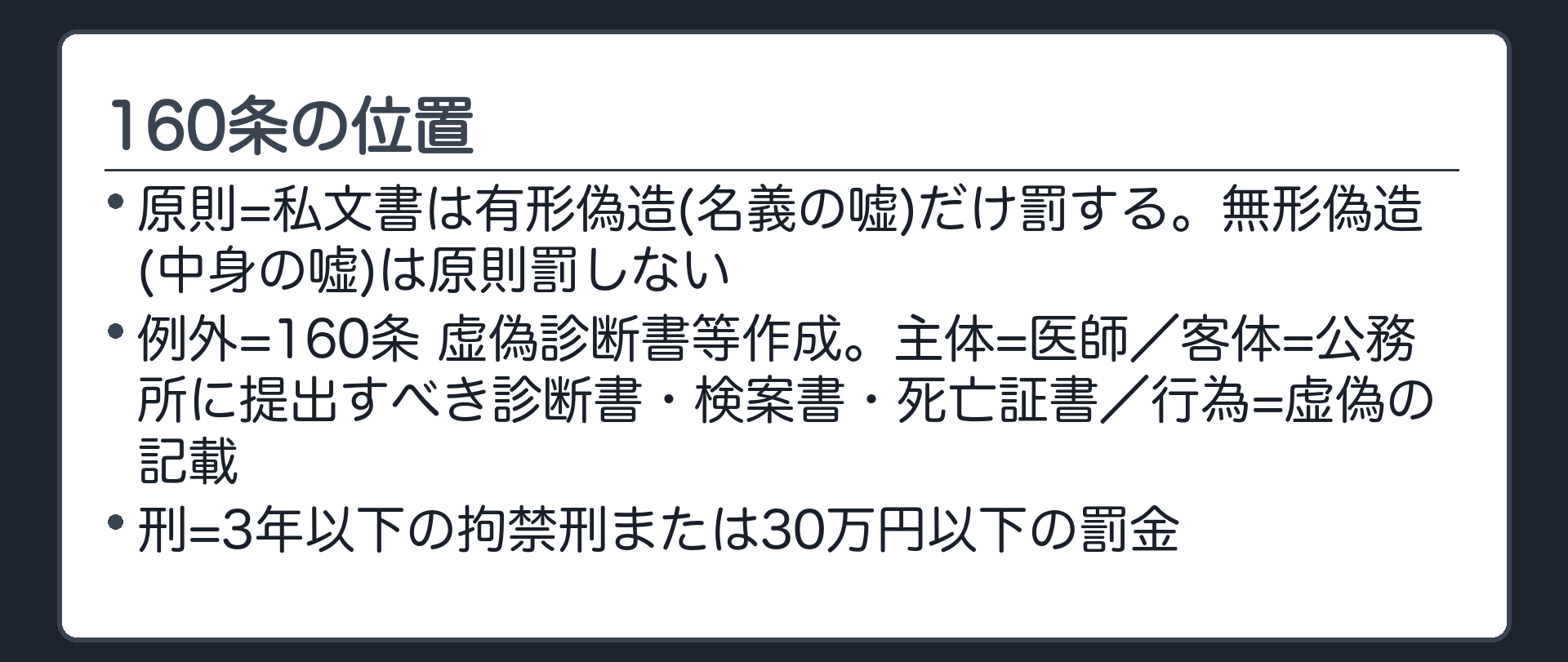原則と例外・160条の骨格