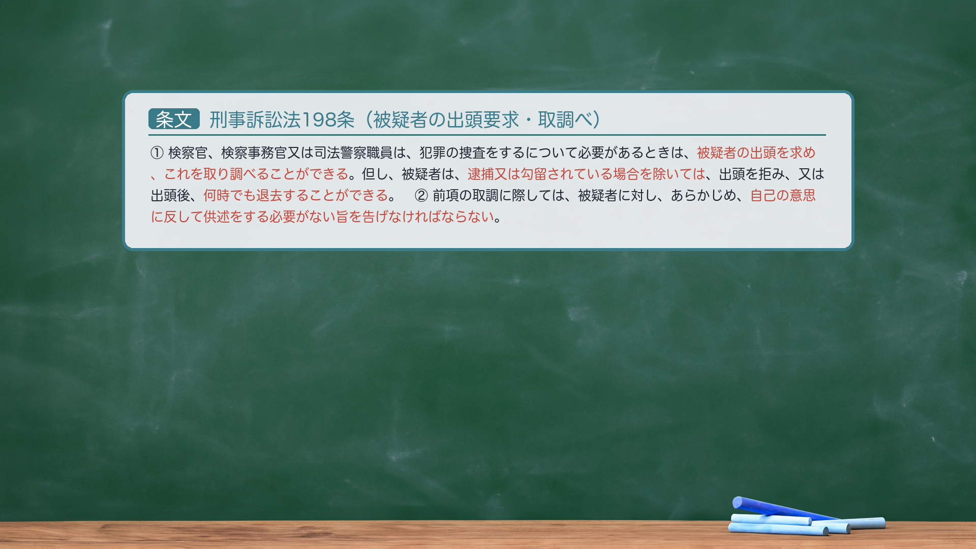 刑事訴訟法198条(被疑者の出頭要求・取調べ)