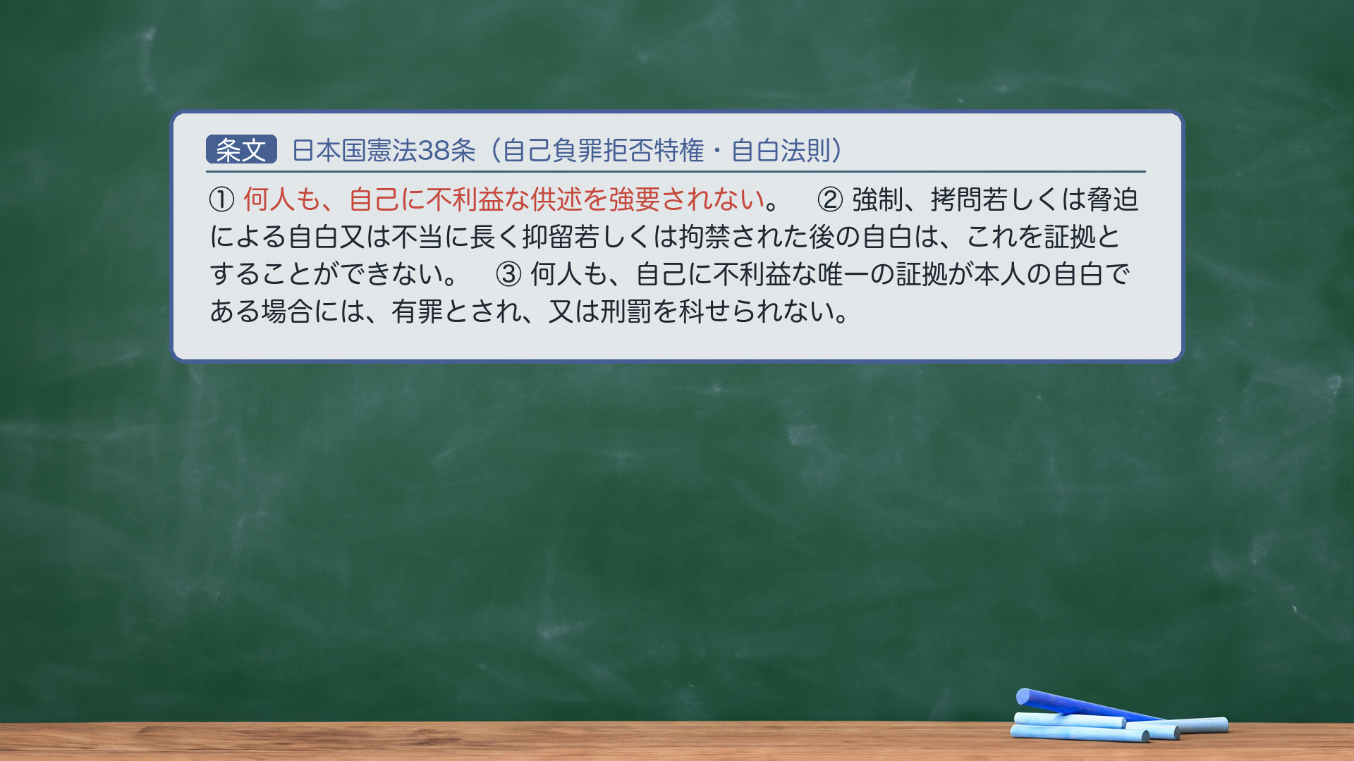 日本国憲法38条（自己負罪拒否特権）