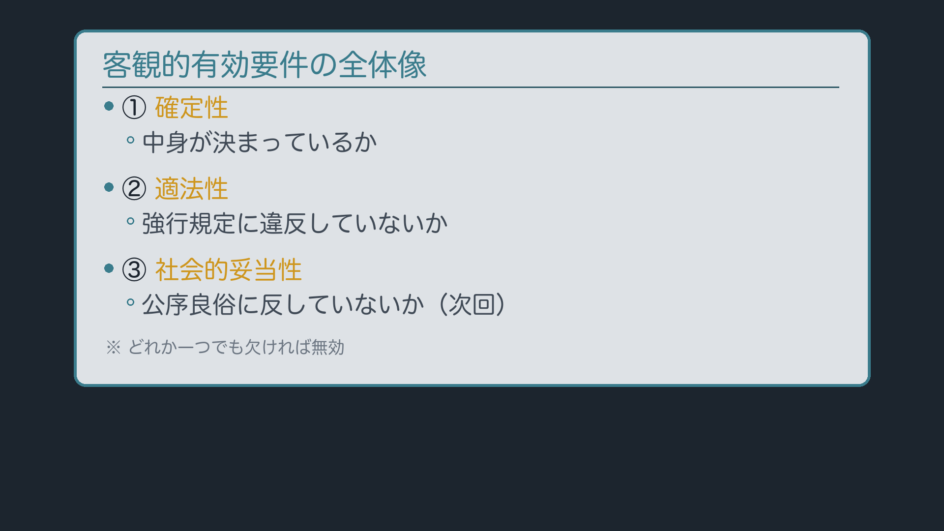 客観的有効要件の全体像
