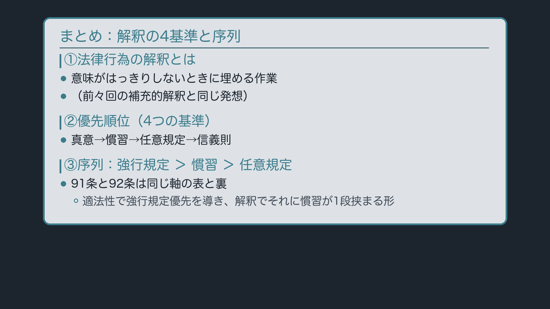 まとめ:解釈の4基準と序列