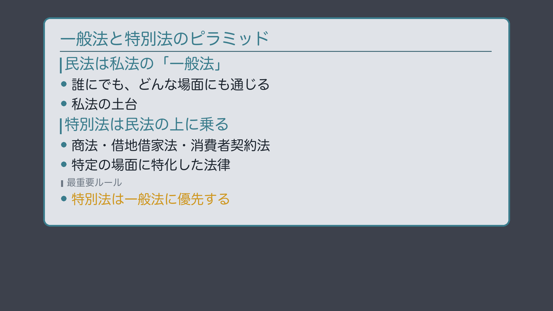 一般法と特別法のピラミッド