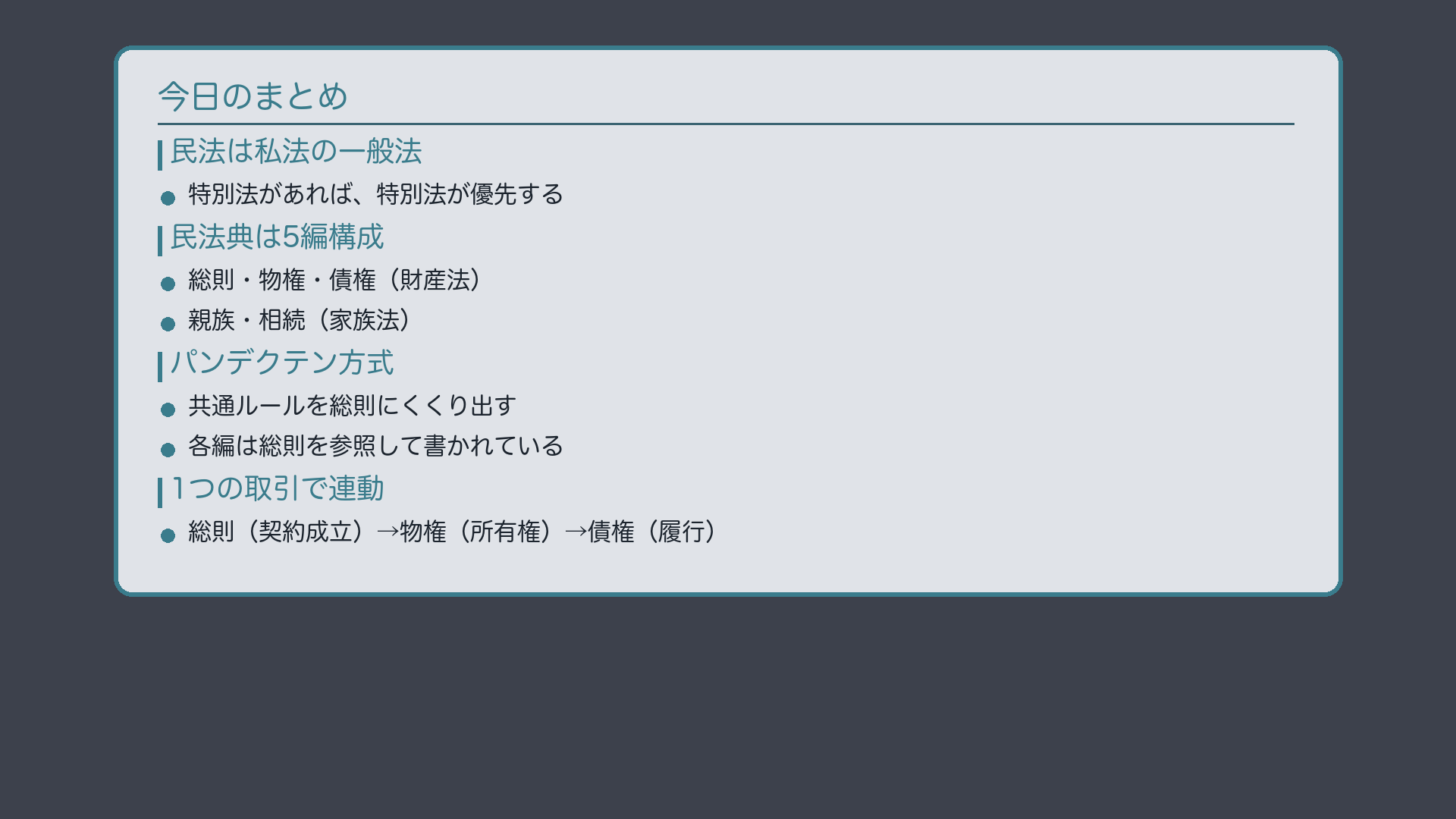 今日のまとめ