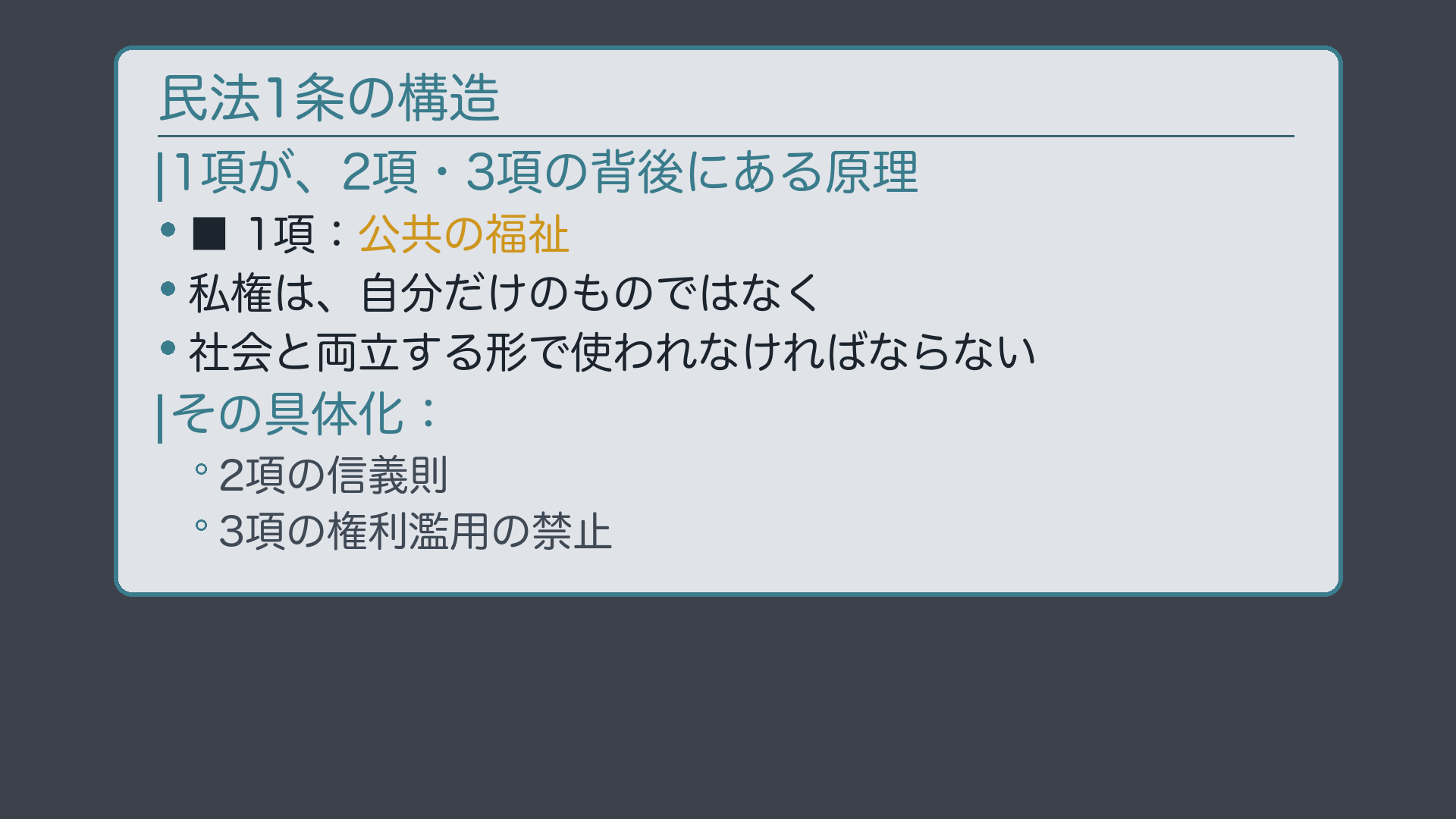 民法1条ボード(1項の位置づけ)
