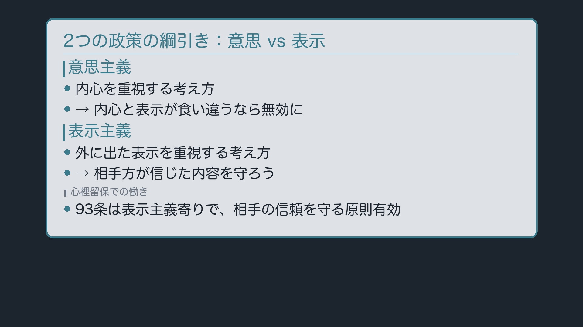 意思主義と表示主義