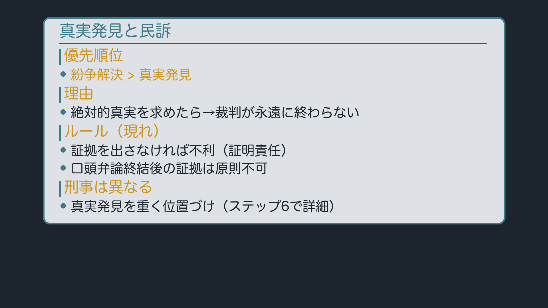 真実発見は民訴の目的ではない