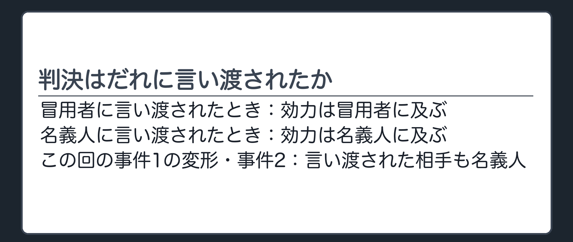 判決はだれに言い渡されたか